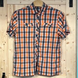 Cabela’s Men’s Short Sleeve Mesa Valley Orion Orange Shirt Plaid Size XL NEW/NWT